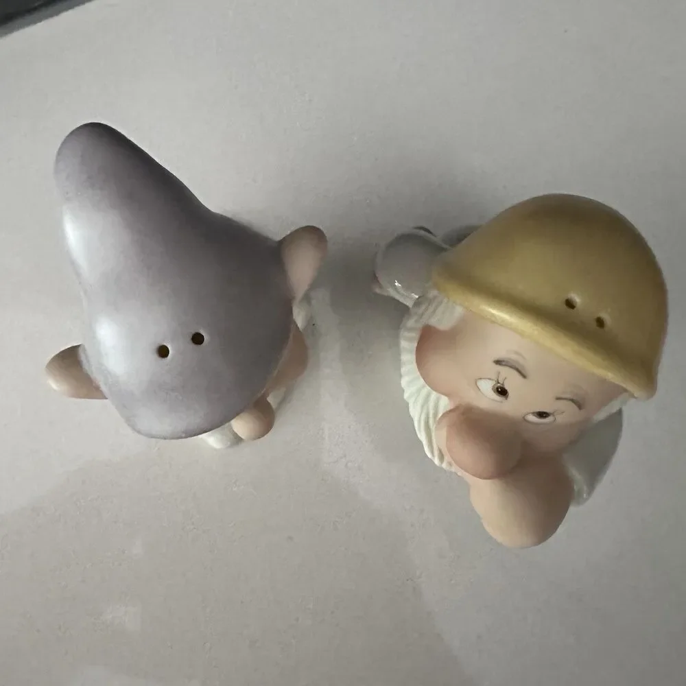 Vintage Lenox Disney Dopey&Sneezy Salt Pepper Shakers 24K Gold Hand Painted 90’s